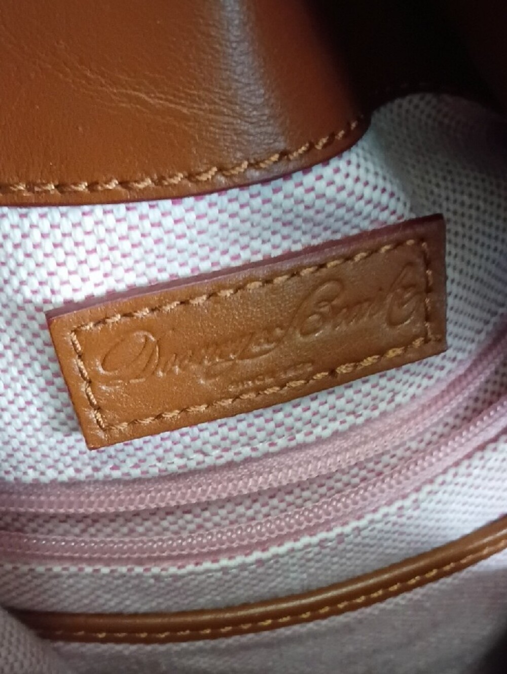 Dooney & Bourke EUC Cognac Brown Leather Messenger Bag - Picture 12 of 16